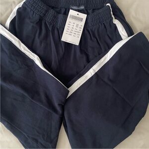 Brandy Melville Navy Track Pants with White Stripe